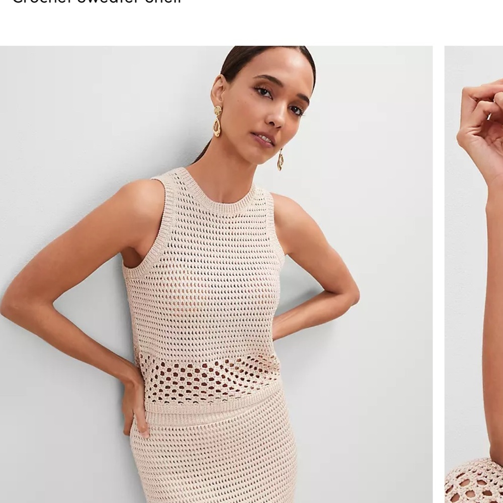 Size small NWT Ann Taylor Crochet Skirt and Top Set